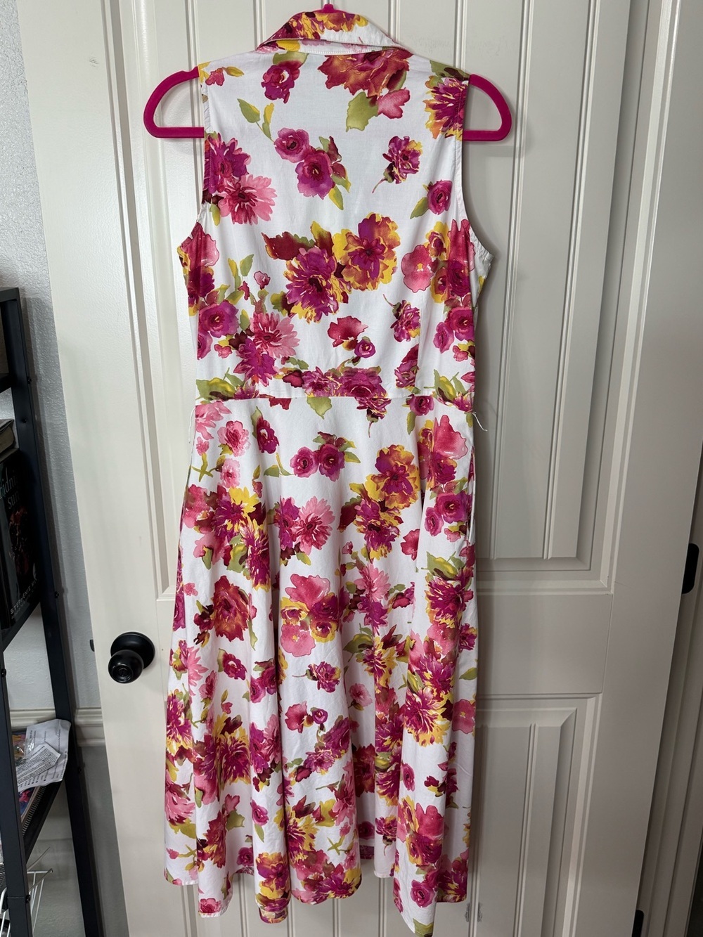 K STUDIO 💐 Floral Collared Midi Dress, Button Front, Pockets (Women’s Large) - Picture 8 of 9